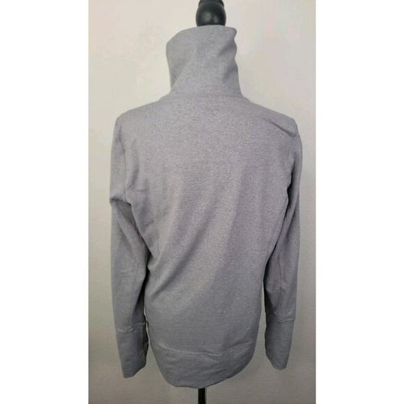 Lululemon In Stride Jacket Womens 10 Zip Up Thumbholes Gray Floral Logo - Picture 6 of 9
